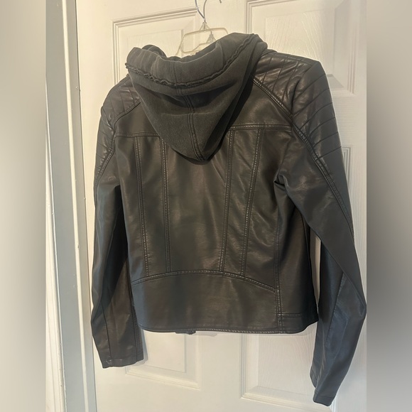 FREE PEOPLE Harriett Hooded Faux Leather Moto Jacket - Picture 8 of 12